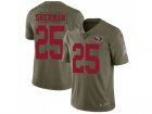 Nike San Francisco 49ers #25 Richard Sherman Olive Men Stitched NFL Limited 2017 Salute To Service Jersey