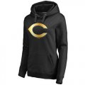 Womens Cincinnati Reds Gold Collection Pullover Hoodie Black