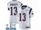 Men Nike New England Patriots #13 Phillip Dorsett White Vapor Untouchable Limited Player Super Bowl LII NFL Jersey