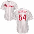 Men's Majestic Philadelphia Phillies #54 Matt Harrison Authentic White Red Strip Home Cool Base MLB Jersey