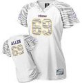 Women Minnesota Vikings #69 Allen Zebra Field Flirt Fashion Jers