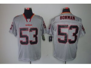Nike NFL San Francisco 49ers #53 Navorro Bowman Grey grey jerseys[Elite lights out]