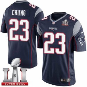 Youth Nike New England Patriots #23 Patrick Chung Elite Navy Blue Team Color Super Bowl LI 51 NFL Jersey