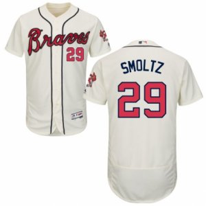 Men\'s Majestic Atlanta Braves #29 John Smoltz Cream Flexbase Authentic Collection MLB Jersey