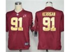 Nike NFL Washington Redskins #91 Ryan Kerrigan White Jerseys W 80TH Patch Gold Number(Game)