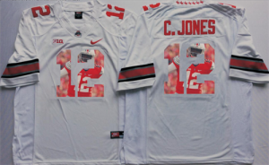 Ohio State Buckeyes 12 C.Jones White Portrait Number College Jersey