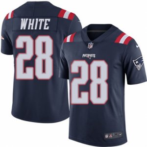 Youth Nike New England Patriots #28 James White Limited Navy Blue Rush NFL Jersey