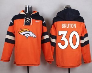 Nike Denver Broncos #30 David Bruton Orange Player Pullover Hoodie