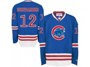 Chicago Cubs #12 Kyle Schwarber Blue Long Sleeve Stitched MLB Jersey