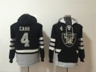 Oakland Raiders #4 Derek Carr Black All Stitched Hooded Sweatshirt