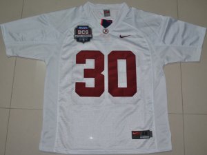 NCAA 2012 BCS National Championship PATCH Alabama Crimson Tide #30 Dont\'a Hightower white jerseys