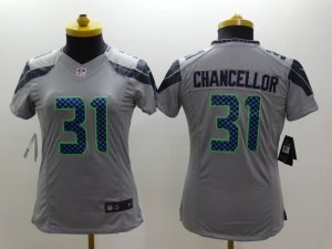 Women Nike Seattle Seahawks #31 Kam Chancellor grey jerseys