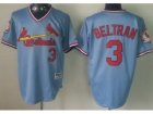 MLB St.Louis Cardinals #3 Carlos Beltran Blue Jerseys(Throwback)