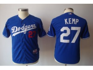 youth mlb jerseys los angeles dodgers #27 kemp blue