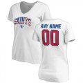 New Orleans Saints NFL Pro Line by Fanatics Branded Womens Any Name & Number Banner Wave V Neck T-Shirt White