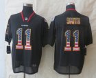 Nike Kansas City Chiefs #11 Smith Black Jerseys(Elite USA Flag Fashion)