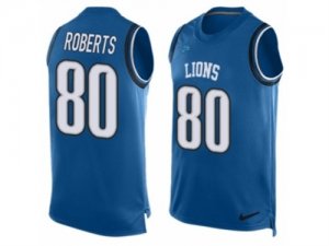 Mens Nike Detroit Lions #80 Michael Roberts Limited Light Blue Player Name & Number Tank Top NFL Jersey