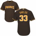 Men's Majestic San Diego Padres #33 James Shields Authentic Brown Alternate Cool Base MLB Jersey