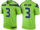 Seattle Seahawks #3 Russell Wilson Green Color Rush Legend Jersey