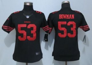 Women Nike San Francisco 49ers #53 NaVorro Bowmanb Black Jerseys