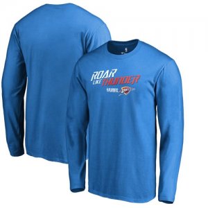 Oklahoma City Thunder Fanatics Branded 2018 NBA Playoffs Slogan Long Sleeve T-Shirt Blue