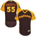 Mens Majestic St. Louis Cardinals #55 Stephen Piscotty Brown 2016 All-Star National League BP Authentic Collection Flex Base MLB Jersey