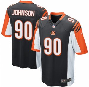 Men\'s Nike Cincinnati Bengals #90 Michael Johnson Game Black Team Color NFL Jersey