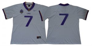 LSU Tigers #7 White 125 Sesons Nike College Football Jersey