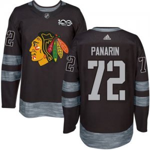 Mens Chicago Blackhawks #72 Artemi Panarin Black 1917-2017 100th Anniversary Stitched NHL Jersey