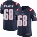 Mens Nike New England Patriots #68 LaAdrian Waddle Limited Navy Blue Rush NFL Jersey