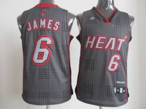 nba miami heat #6 james black grey[2012]