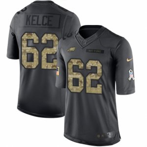 Mens Nike Philadelphia Eagles #62 Jason Kelce Limited Black 2016 Salute to Service NFL Jersey