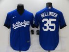 Dodgers #35 Cody Bellinger Royal 2021 City Connect Cool Base Jersey