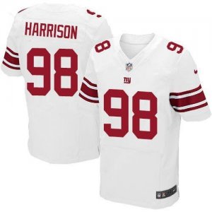 Men Nike New York Giants #98 Damon Harrison White Men Stitched NFL Elite Jersey