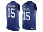 Nike New York Giants #15 Brandon Marshall Royal Blue Team Color Mens Stitched NFL Limited Tank Top Jersey