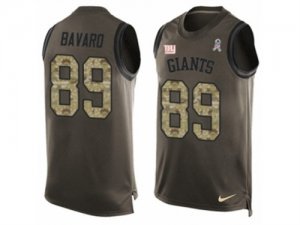 Mens Nike New York Giants #89 Mark Bavaro Limited Green Salute to Service Tank Top NFL Jersey