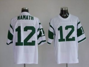 nfl new york jets #12 namath m&n white