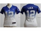 Nike Women Indianapolis Colts #12 Andrew Luck Blue-White Jerseys(Drift Fashion II Elite)