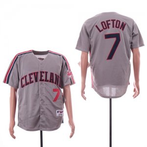 Indians #7 Kenny Lofton Gray Turn Back The Clock Jersey