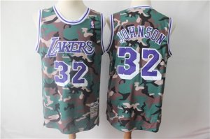 Lakers #32 Magic Johnson Camo 1991-92 Hardwood