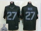 2013 Super Bowl XLVII NEW Baltimore Ravens 27 Rice Black Jerseys[Impact Limited]