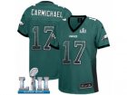 Women Nike Philadelphia Eagles #17 Harold Carmichael Elite Midnight Green Drift Fashion Super Bowl LII NFL Jersey