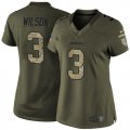 Women Nike Seattle Seahawks #3 Russell Wilson Green Salute to Service Jerseys