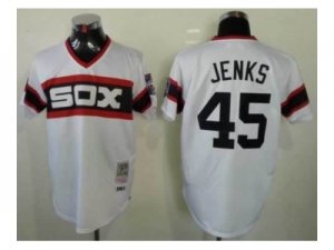 mlb jerseys chicago white sox #45 jenks white[m&n][jenks]