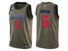 Men Nike Los Angeles Clippers #6 DeAndre Jordan Green Salute to Service NBA Swingman Jersey