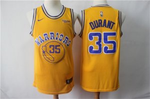 Warriors #35 Kevin Durant Gold Nike Swingman Jersey