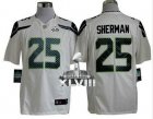 Nike Seattle Seahawks #25 Richard Sherman White Super Bowl XLVIII NFL Limited Jersey