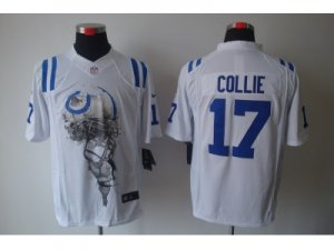 Nike NFL Indianapolis Colts #17 Austin Collie White Jerseys(Helmet Tri-Blend Limited)