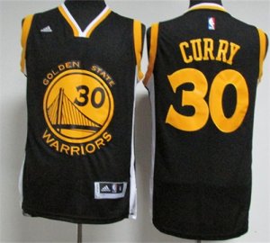 Warriors #30 Stephen Curry Black Swingman Jersey