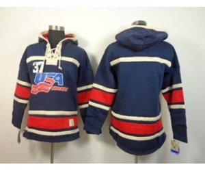 nhl jerseys #37 blue USA[pullover hooded sweatshirt]